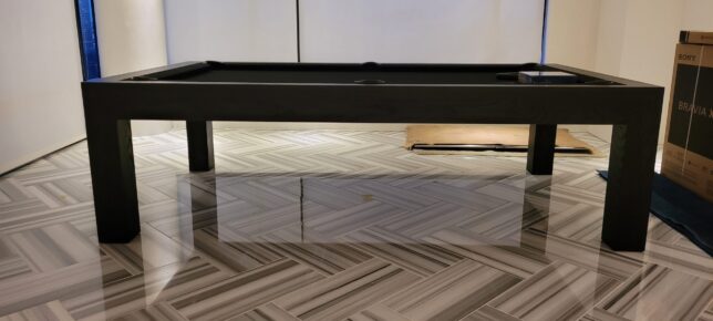 MODERN BLACK MATTE OAK POOL TABLE - Image 6