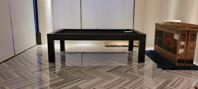 MODERN BLACK MATTE OAK POOL TABLE - Image 4