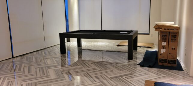 MODERN BLACK MATTE OAK POOL TABLE