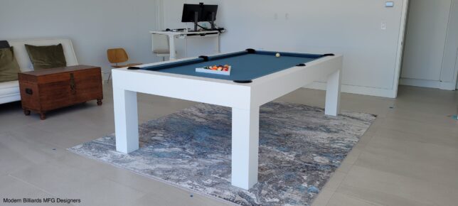 Modern Pool Table,  All White Design - Image 2