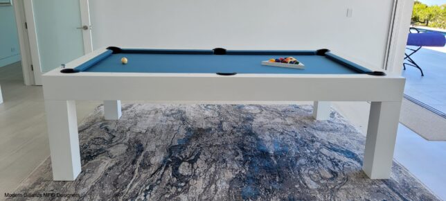 Modern Pool Table,  All White Design - Image 4