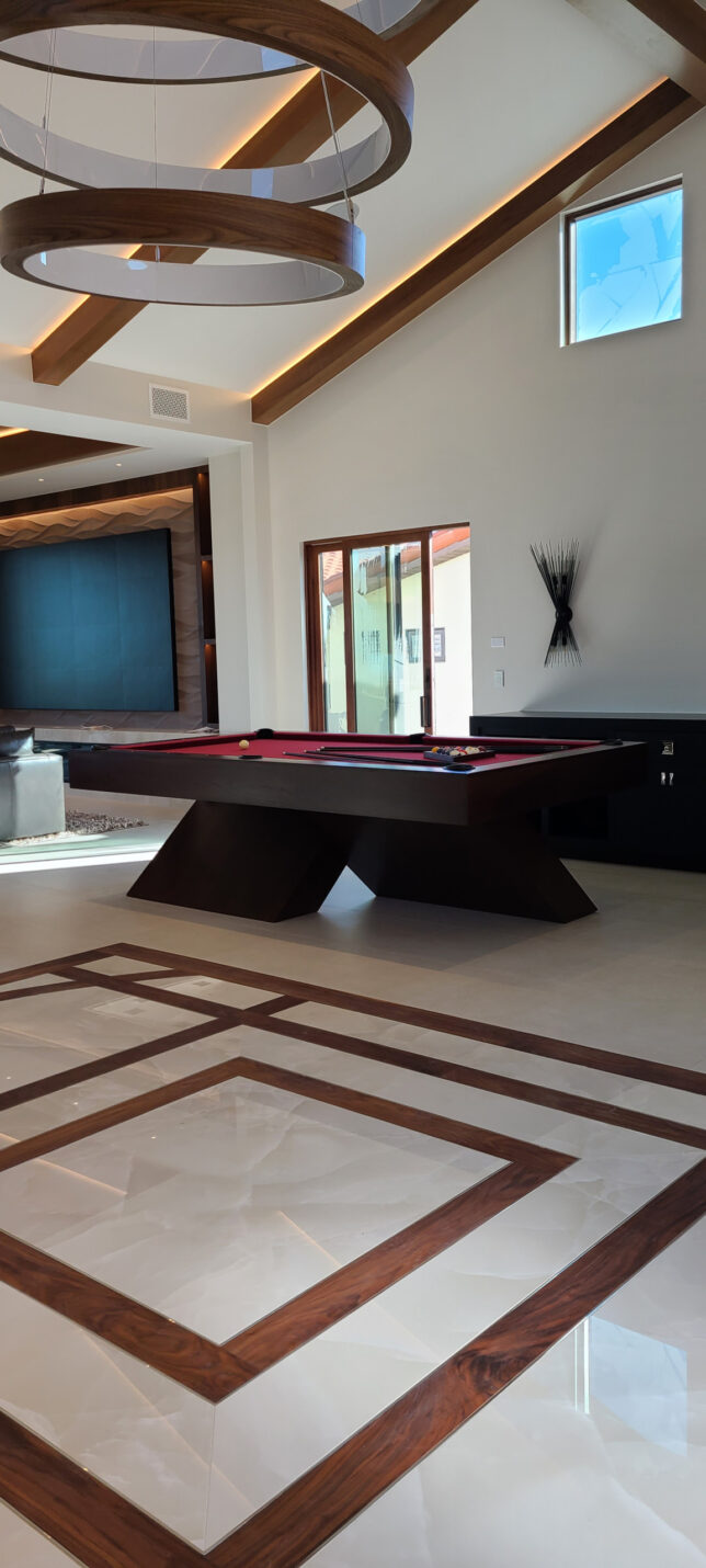 MODERN TULUM DARK WALNUT WOOD POOL TABLE