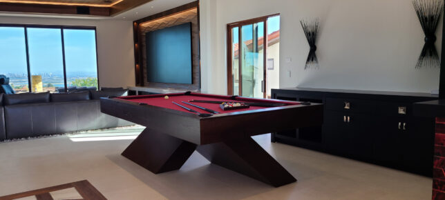 MODERN TULUM DARK WALNUT WOOD POOL TABLE - Image 4