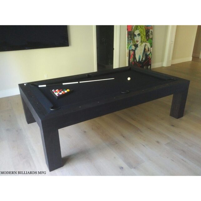Modern Ash Black Pool Table with Drawer - Image 5