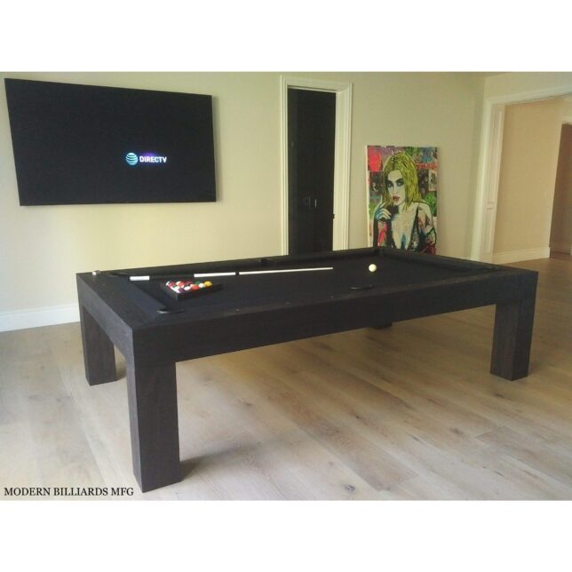 Modern Ash Black Pool Table with Drawer - Image 4
