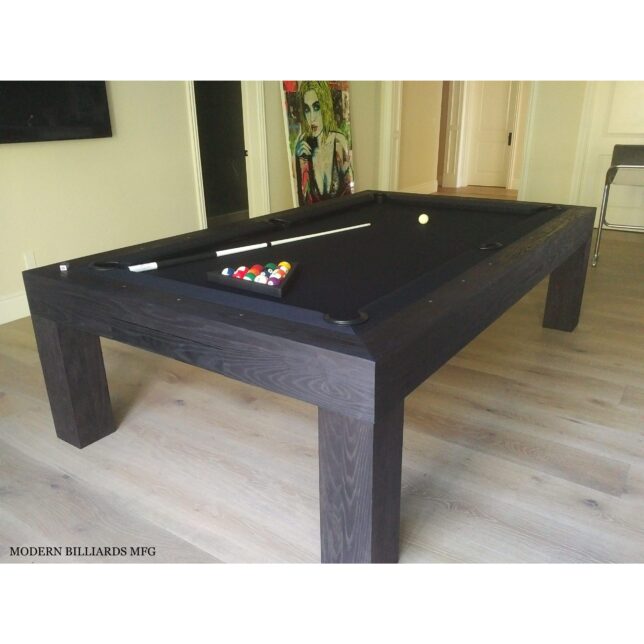 Modern Ash Black Pool Table with Drawer