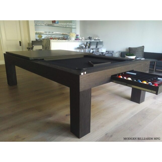 Modern Ash Black Pool Table with Drawer - Image 6