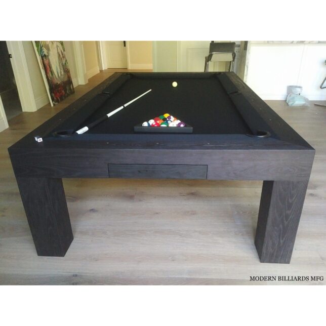 Modern Ash Black Pool Table with Drawer - Image 2
