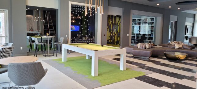 Modern Pool Table, Modern Matte White (Copy) - Image 2
