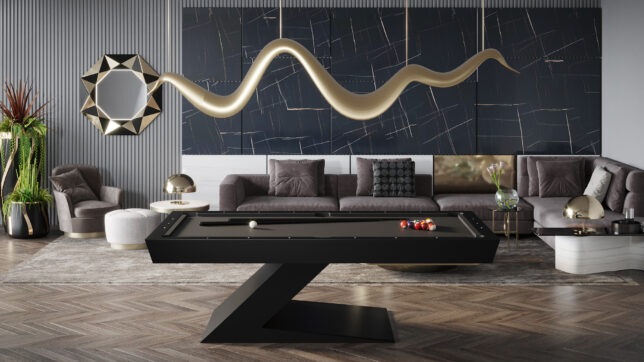 Black Onyx Contemporary Pool Table