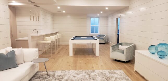 Modern White Pearl Pool Table with Drawer