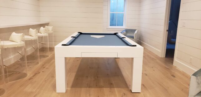 Modern White Pearl Pool Table with Drawer - Image 3