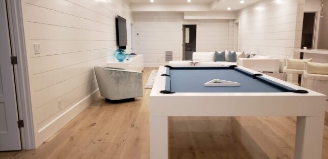 Modern White Pearl Pool Table with Drawer - Image 4