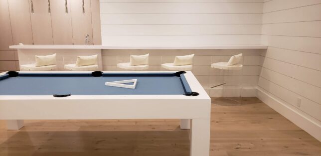 Modern White Pearl Pool Table with Drawer - Image 5