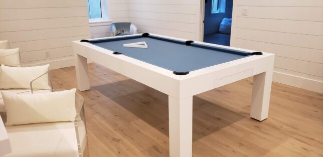 Modern White Pearl Pool Table with Drawer - Image 6